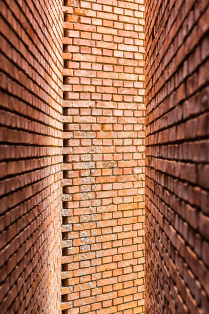 In the middle of two walls, sandwiched between