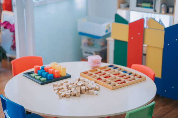 istock Montessori Preschool kindergarten classroom 1405729152