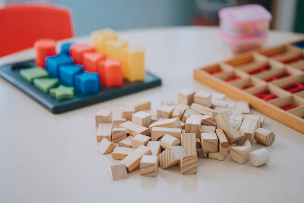 istock Montessori Preschool kindergarten classroom table 1405729153
