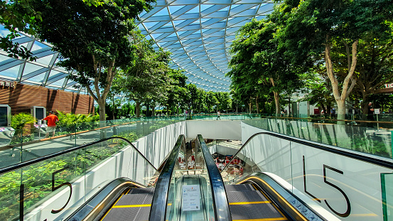 Changi, Singapore - ‎‎‎‎‎‎February 13, 2020 : Inside View Of Jewel Changi Airport. Jewel Changi Airport Is A Nature-Themed Entertainment And Retail Complex On The Inside Of Changi Airport.