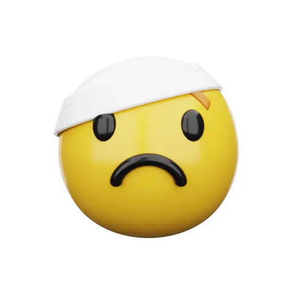 Photo of 3d emoji Face with Head-Bandage