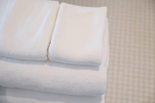 istock white soft towel in bathroom, interior design 1405737120