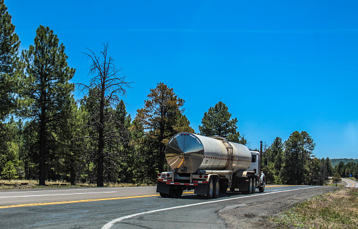 This big rig is carrying fresh water in northern Arizona near the Grand Canyon national park.