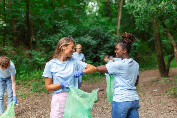 istock Recycle waste litter rubbish garbage trash junk clean training. Nature cleaning, volunteer ecology green concept.Environment plastic pollution. 1405737977