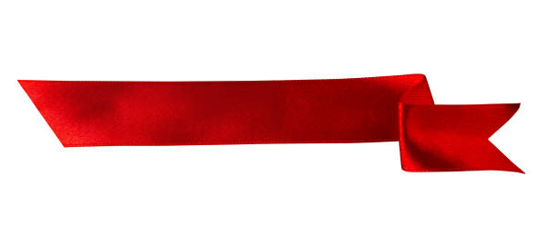istock Red ribbon isolated on white background 1405738064