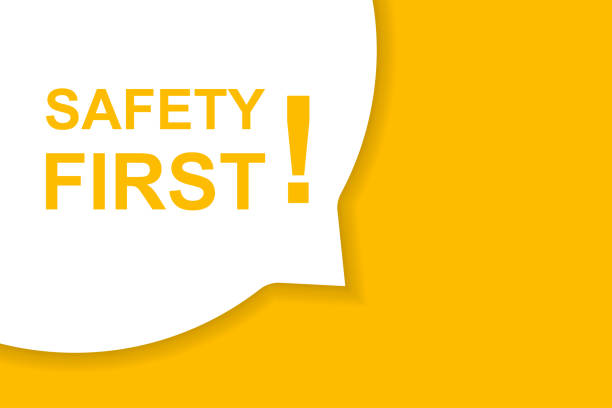 Safety first speech bubble banner vector with copy space for business, marketing, flyers, banners, presentations and posters. illustration Safety first speech bubble banner vector with copy space for business, marketing, flyers, banners, presentations and posters. illustration safety first at work stock illustrations