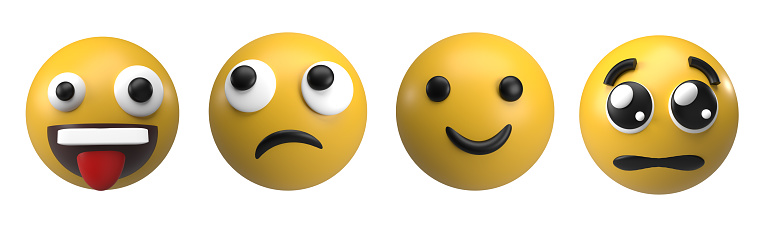 set of emoji 3d rendering