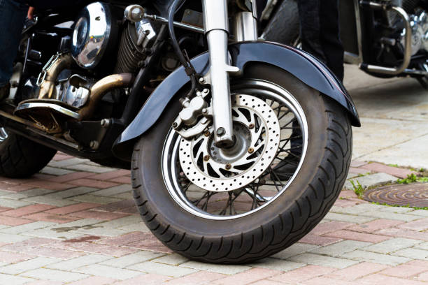 istock The motorcycle on the sidewalk. 1405746876