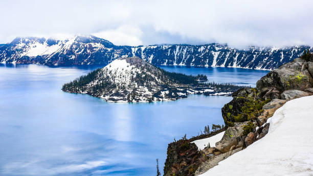 istock Crater Lake in the Fog 1405750065