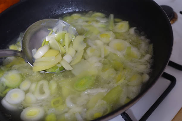 istock Potato leek soup being cooked 1405755954