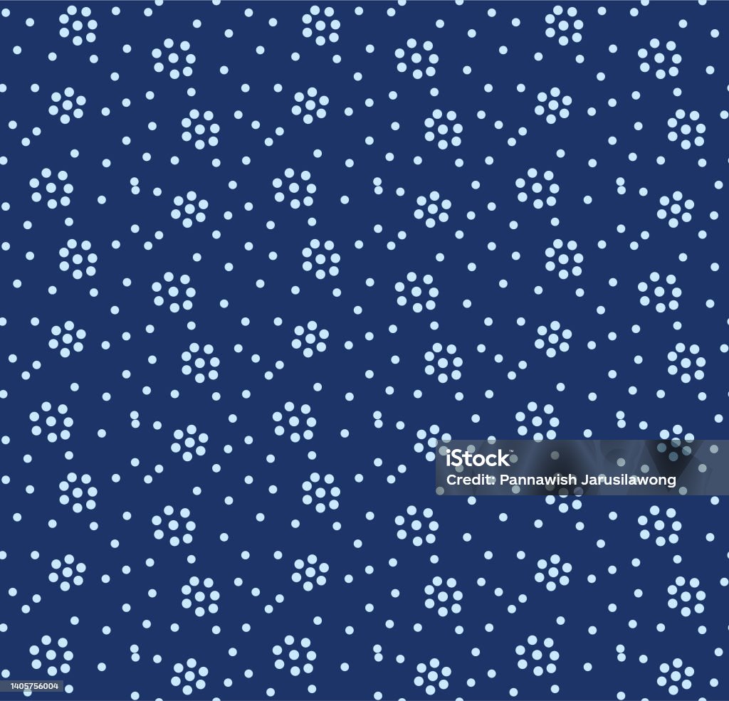 Japanese Dots Pattern Japanese Cute Dot Flower Vector Seamless Pattern Stock Illustration ...