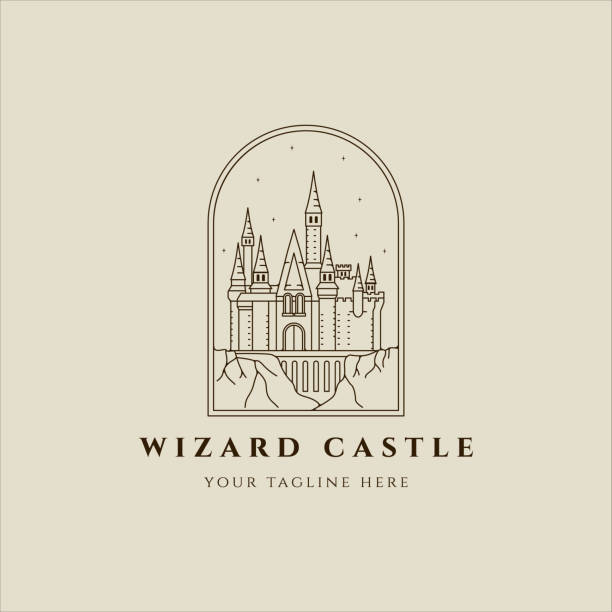 magic castle line art symbol vector illustration template icon graphic design . historic building sign or symbol print for apparel t-shirt with badge magic castle line art symbol vector illustration template icon graphic design . historic building sign or symbol print for apparel t-shirt with badge historic building stock illustrations