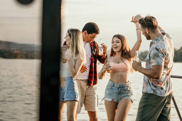istock Friends enjoying on beach party 1405759131