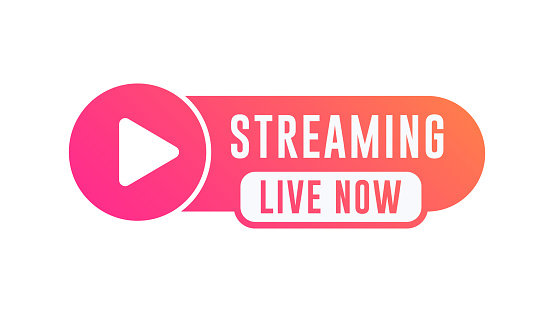 Streaming Now Label Streaming Live Now Color Vector Label Stock Illustration - Download ...