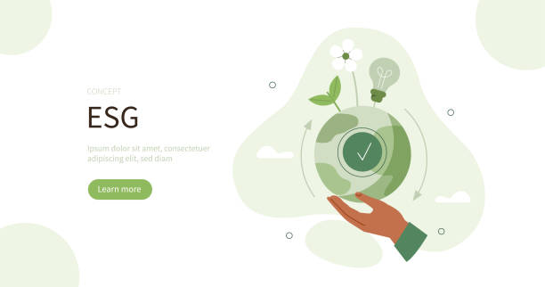 ilustraciones, imágenes clip art, dibujos animados e iconos de stock de esg - criterios ambientales sociales y de gobernabilidad