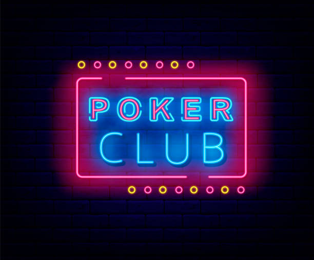 istock Poker club neon sign. Frame with circles. Internet gambling game. Vector stock illustration 1405769000