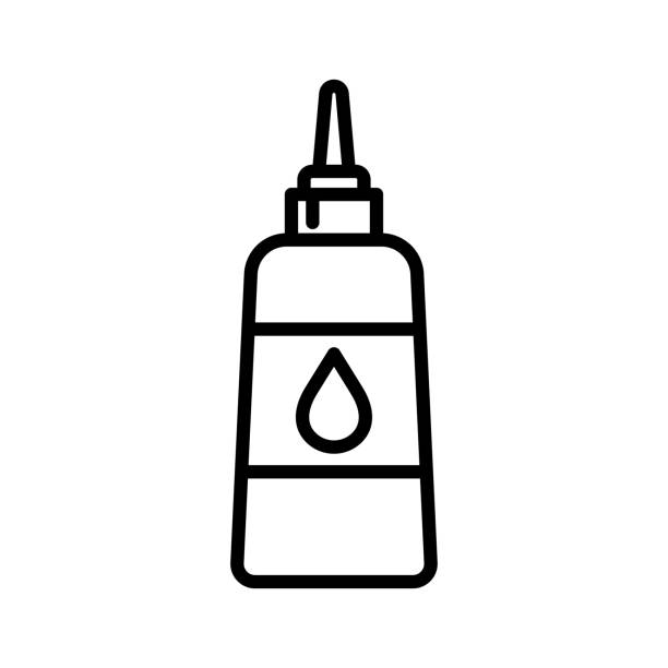 ilustraciones, imágenes clip art, dibujos animados e iconos de stock de icono de pegamento. pictograma aislado sobre fondo blanco. - glue bottle isolated art and craft