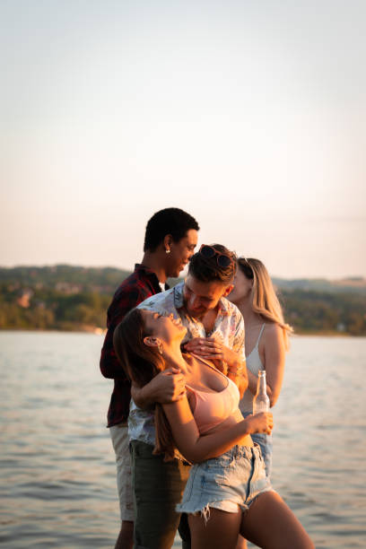 istock Friends on river party 1405770597