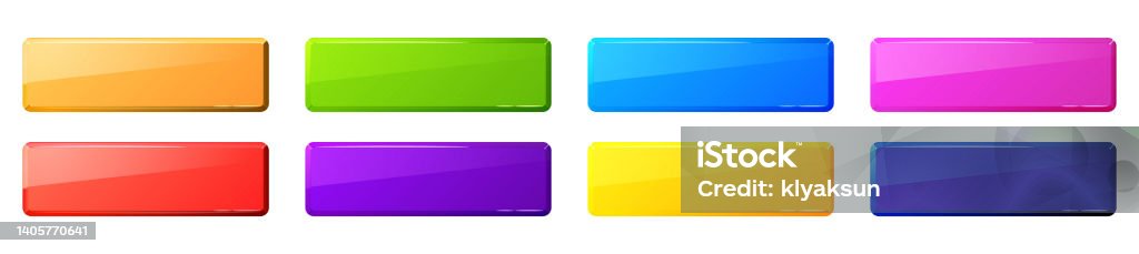 Rectangular Web Button Colored Rectangular Web Buttons Stock Illustration - Download Image Now ...