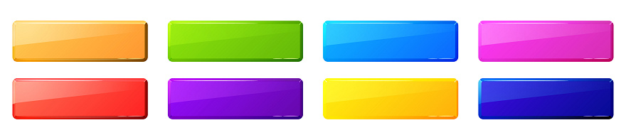 Rectangular Web Button Colored Rectangular Web Buttons Stock Illustration - Download Image Now ...