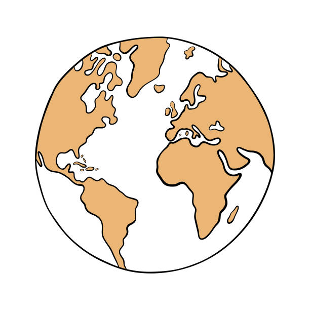 Ilustración de Dibujo De Dibujos Animados Del Planeta Tierra y más Vectores  Libres de Derechos de Europa - Continente - Europa - Continente, Viñeta,  América Central - iStock