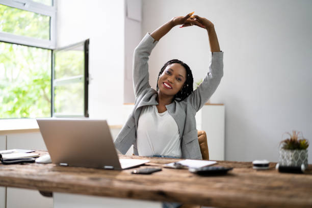 istock Businesswoman Stretching Her Arms 1405780352