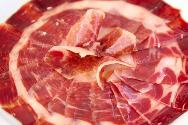 istock plate with sliced Iberian ham 1405781423