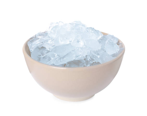 istock Crushed ice in bowl on white background 1405783304
