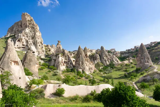 The Valley of Love in Cappadocia and cave settlements Dwellings in the rock
