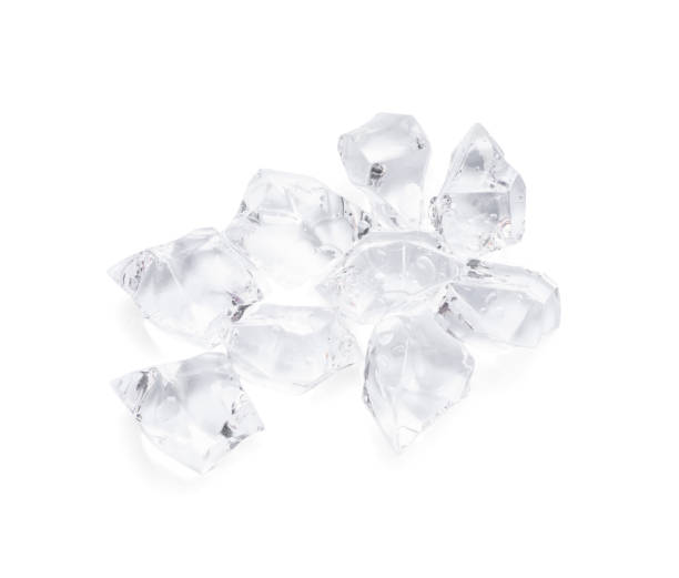 istock Heap of crushed ice on white background, top view 1405783505