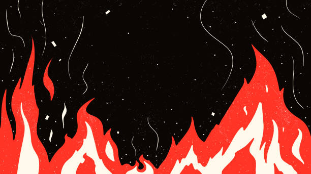 ilustrações de stock, clip art, desenhos animados e ícones de flames and fire background with typography. - sexual issues