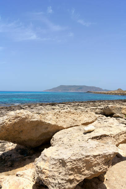 Punta Faraglioni in Favignana island, Sicily stock photo