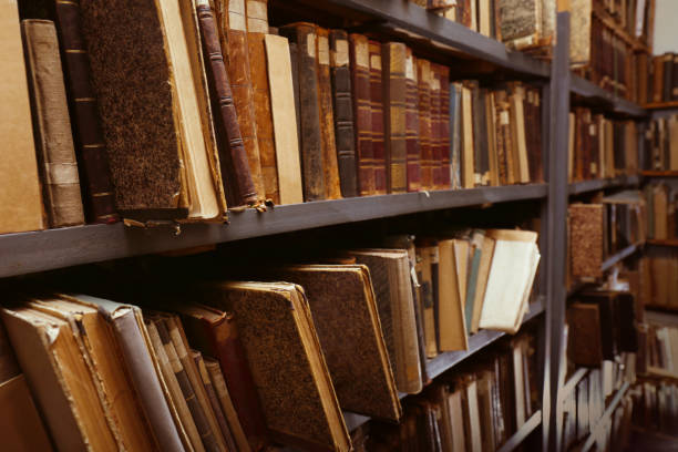 istock Collection of different books on shelves in library 1405790534