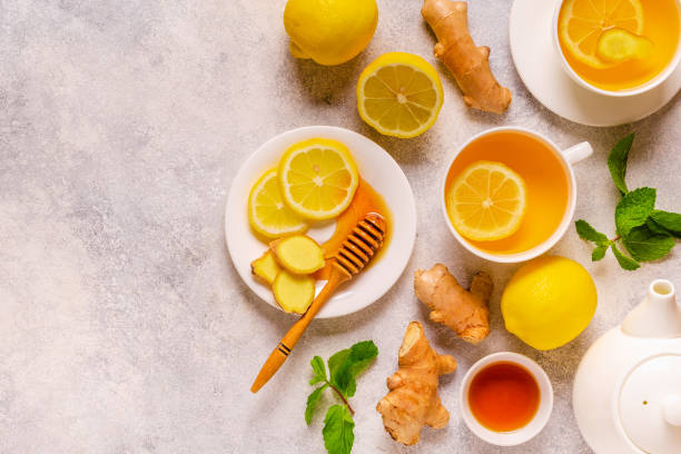 istock Green tea with lemon, ginger and honey 1405790691