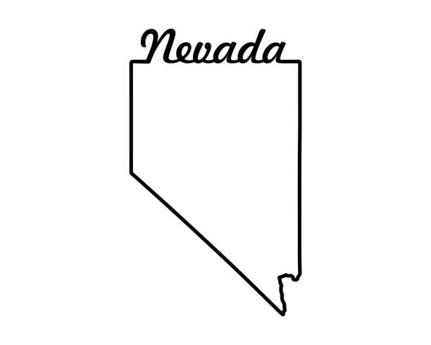 Nevada state map. US state map. Nevada outline symbol. Retro typography. Vector illustration