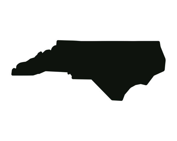 karte der us-bundesstaaten. north carolina silhouette symbol. vektor-illustration - north carolina stock-grafiken, -clipart, -cartoons und -symbole