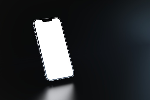 3D rendering Smart phone mockup, template on black background