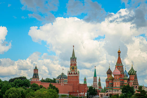 istock St. Basil's Cathedral and Kremlin Walls and Tower in Red square. 1405791715