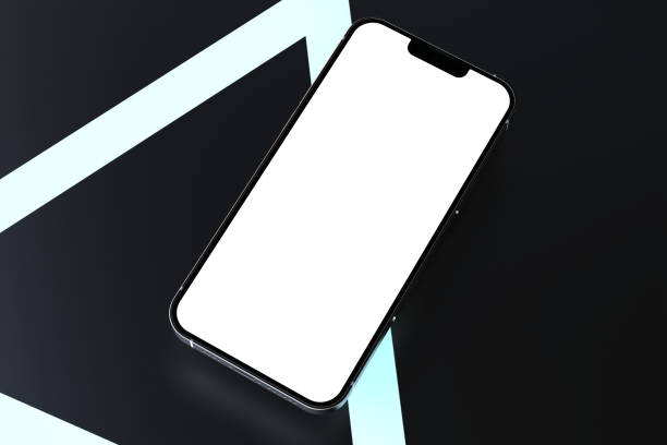 istock Smart phone mockup, template on black background stock photo 1405792484