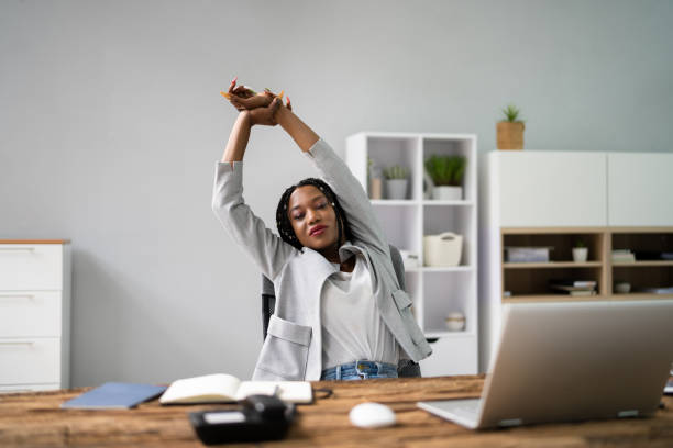 istock Businesswoman Stretching Her Arms 1405793220