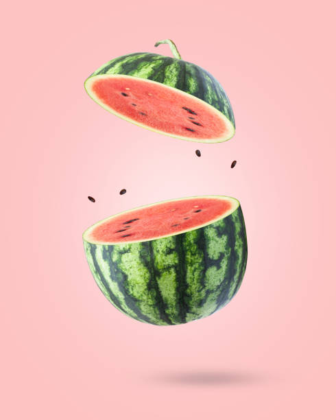 istock Watermelon flying in the air isolated 1405794618