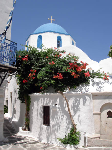 istock Greek blue and white church 1405795268
