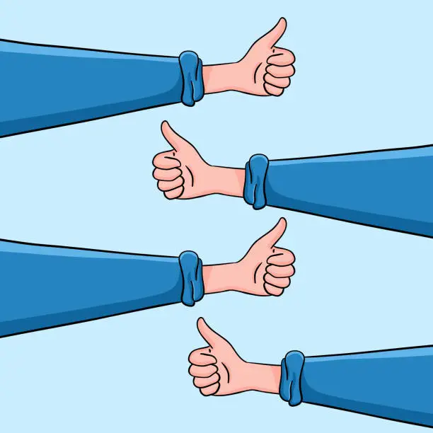 Vector illustration of Hand with thumbs up