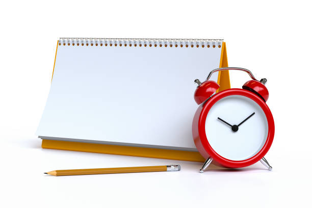 istock Calendar, Clock and Pencil Cartoon Style Design. 3d Rendering 1405800020