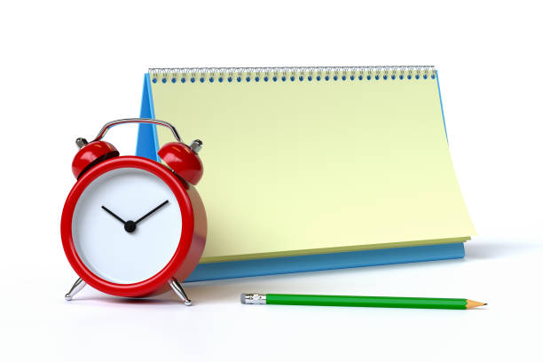 istock Calendar, Clock and Pencil Cartoon Style Design. 3d Rendering 1405800074
