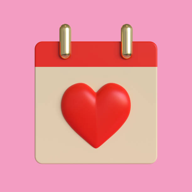 istock February 14 Valentines Day Calendar Icon Isolated. 3d Rendering 1405800245