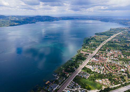 Aerial view Beykoz Neighborhood with The Sea Of Marmara, Istanbul, Turkiye