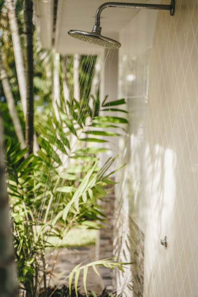 istock Outdoor rain shower, ecology concept. 1405806647