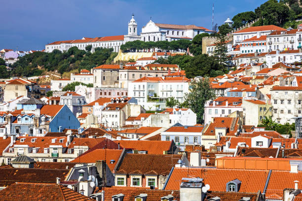 г. лиссабон, португалия, панорамный вид - 11334 стоковые фото и изображения