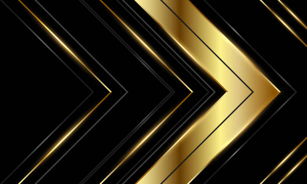 istock Abstract luxury black and gold background with arrows and angles. 1405808218